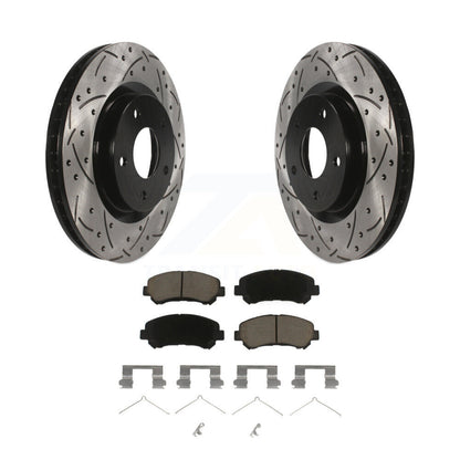 Coated Drill Slot Disc Brake Rotor Ceramic Pad Front Kit For Nissan Rogue Select