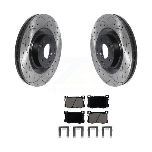 Drilled Slot Brake Rotors Ceramic Pad Front Kit For Hyundai Genesis G80 Kia K900