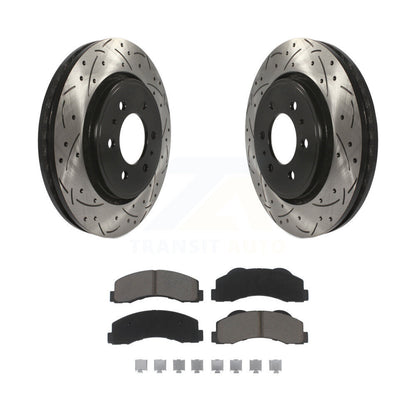 Drilled Slot Brake Rotor Ceramic Pad Front Kit For Ford F-150 Expedition Lincoln