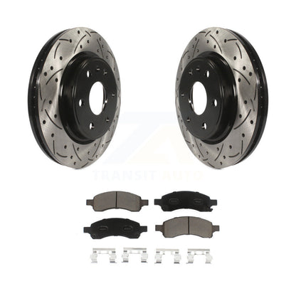 Drill Slot Brake Rotor Ceramic Pad Front Kit For GMC Acadia Buick Enclave Saturn