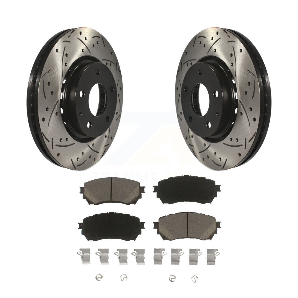Drilled Slot Brake Rotor & Ceramic Pad Front Kit For Mazda 6 Naturally Aspirated