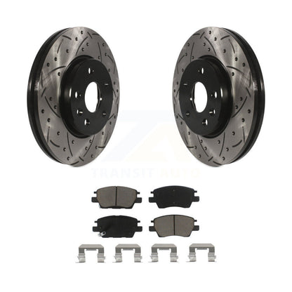 Drilled Slot Brake Rotor & Ceramic Pad Front Kit For Chevrolet Cruze Bolt EV EUV