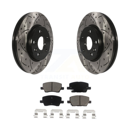 Drill Slot Disc Brake Rotors Ceramic Pad Front Kit For 2018-2020 Chevrolet Sonic