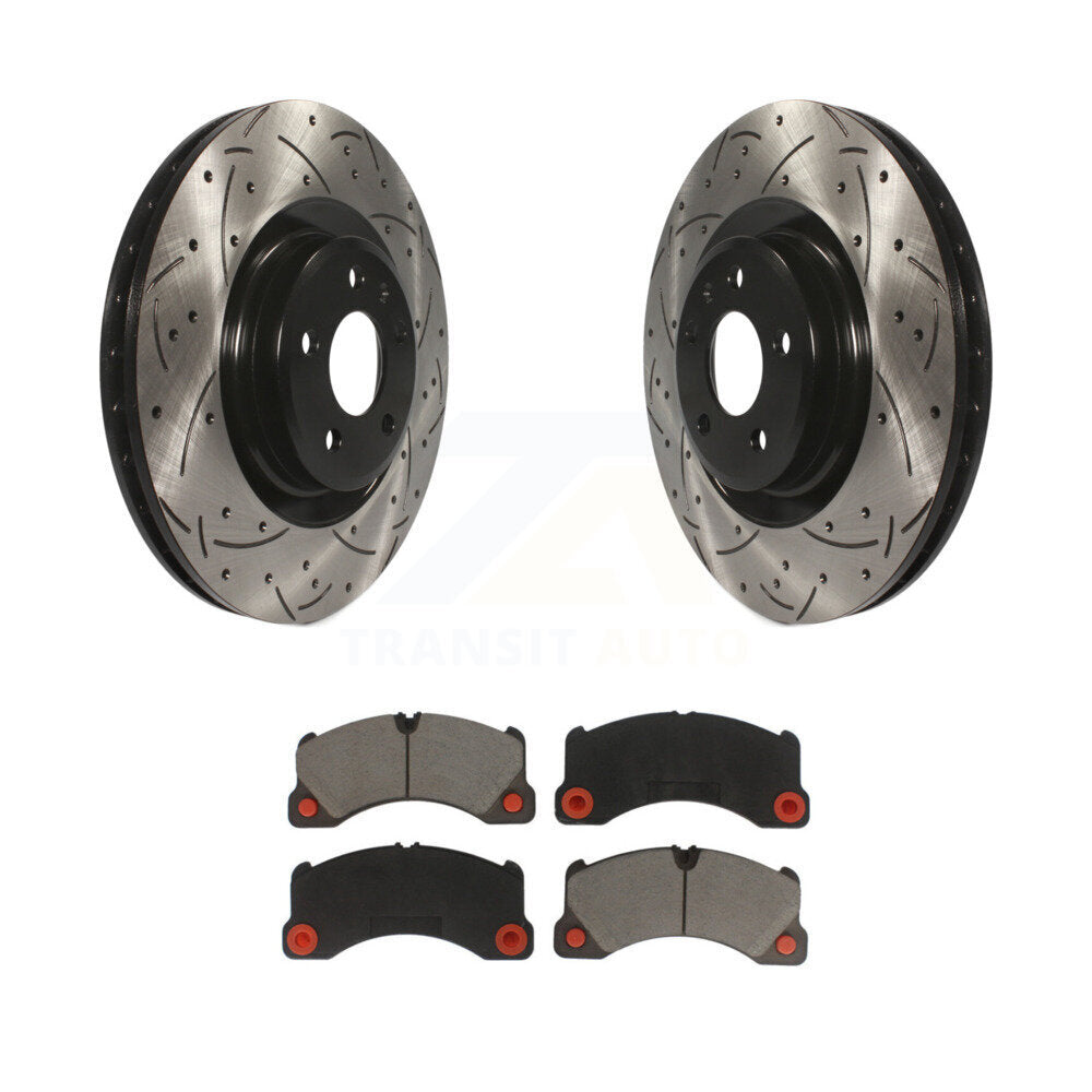 Drilled Slot Disc Brake Rotors Ceramic Pad Front Kit For 2017 Porsche Macan Base