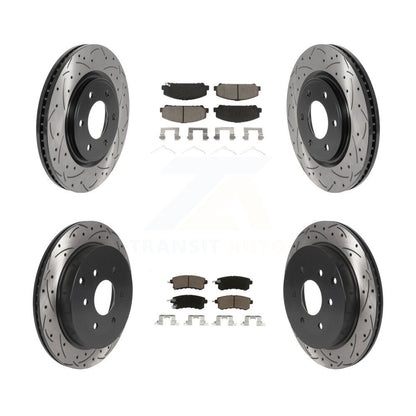 Drill Slot Brake Rotors Ceramic Pad Front Rear Kit For INFINITI QX80 Nissan QX56