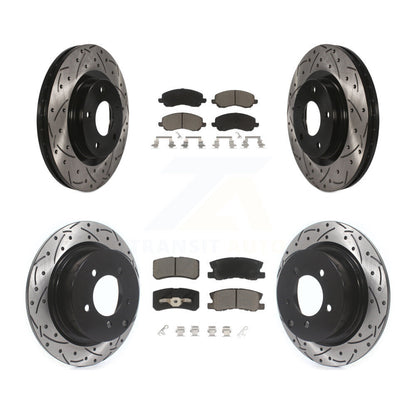 Drilled Slot Brake Rotors Ceramic Pad Front Rear Kit For Jeep Mitsubishi Patriot
