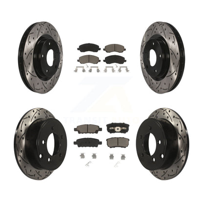 Drill Slot Brake Rotor Ceramic Pad Front Rear Kit For Jeep Patriot Compass Dodge