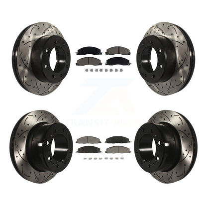 Drilled Slot Brake Rotor Ceramic Pad Front Rear Kit For Ram 3500 2500 1500 Dodge