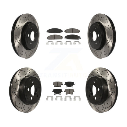 Drill Slot Brake Rotor Ceramic Pad Front Rear Kit For Dodge Charger Chrysler 300