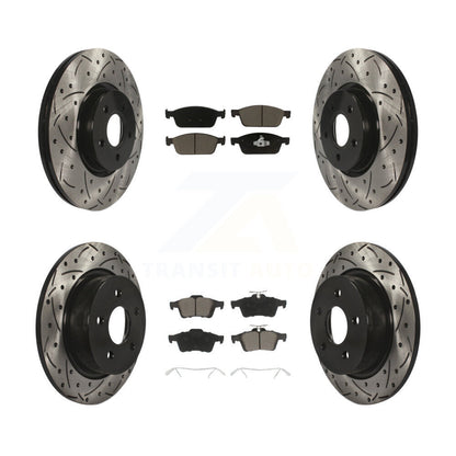 Drilled Slot Disc Brake Rotor Ceramic Pad Front Rear Kit For Ford Escape Transit