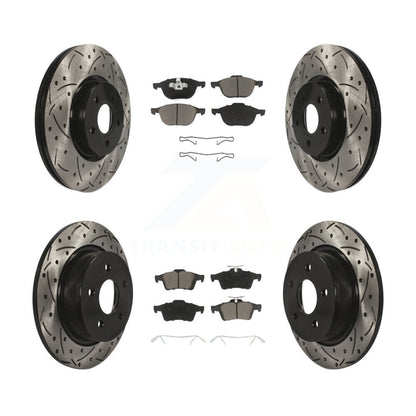 Drill Slot Disc Brake Rotors Ceramic Pad Front Rear Kit For Ford Transit Connect