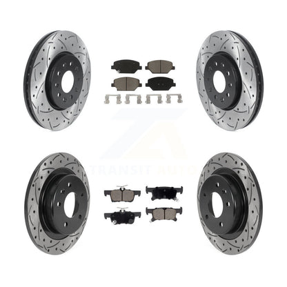 Coated Drill Slot Disc Brake Rotor Ceramic Pad Front Rear Kit For Buick Envision
