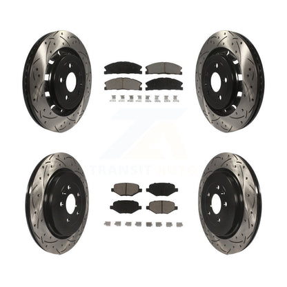 Drill Slot Brake Rotors Ceramic Pad Front Rear Kit For Ford Explorer Police Flex