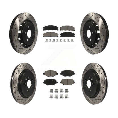 Drill Slot Brake Rotors Ceramic Pad Front Rear Kit For Ford Explorer Flex Taurus