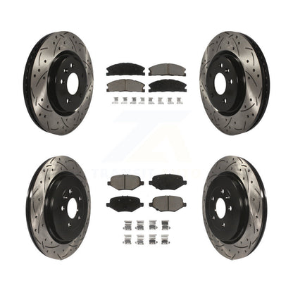 Drilled Slot Brake Rotor Ceramic Pad Front Rear Kit For 2013 Ford Explorer Sport