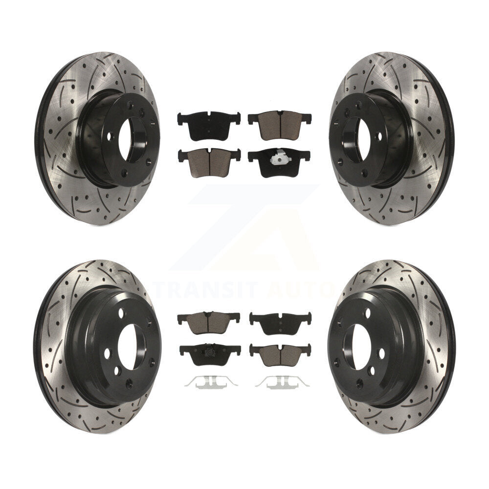 Drill Slot Disc Brake Rotors Ceramic Pad Front Rear Kit For BMW 320i xDrive 328d