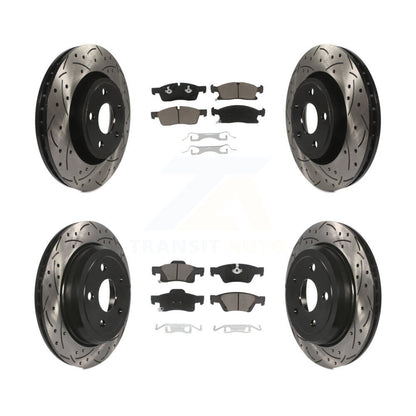 Drilled Slot Brake Rotor & Ceramic Pad Front Rear Kit For Jeep Grand Cherokee WK