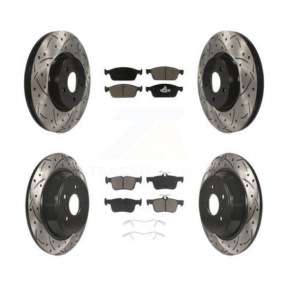 Drilled Slot Brake Rotors Ceramic Pad Front Rear Kit For Ford Escape Lincoln MKC