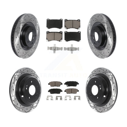 Drill Slot Brake Rotor Ceramic Pad Front Rear Kit For 12-14 Hyundai Genesis 5.0L