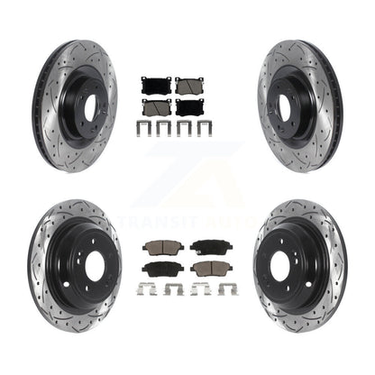 Drilled Slot Brake Rotors Ceramic Pad Front Rear Kit For Hyundai Genesis G80 Kia