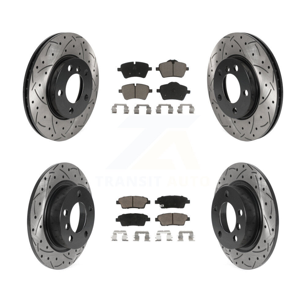 Drilled Slot Brake Rotor & Ceramic Pad Front Rear Kit For Mini Cooper Countryman