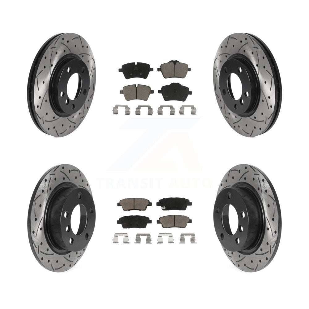 Drilled Slot Brake Rotor & Ceramic Pad Front Rear Kit For Mini Cooper Countryman
