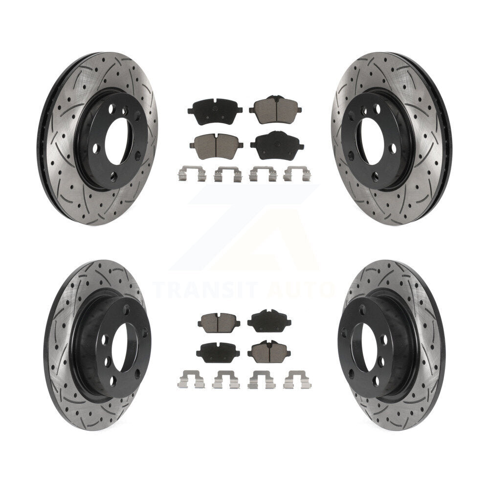 Drilled Slot Brake Rotor & Ceramic Pad Front Rear Kit For Mini Cooper Countryman