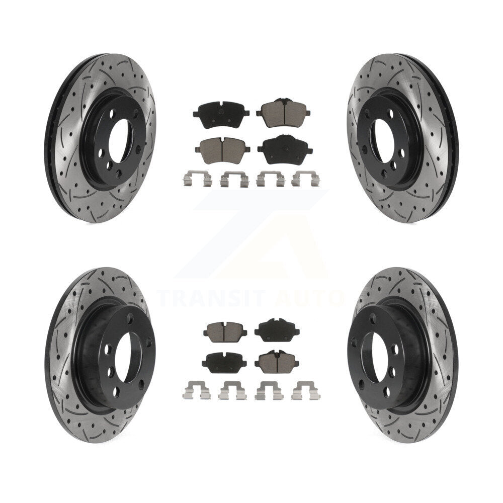 Drilled Slot Brake Rotor & Ceramic Pad Front Rear Kit For Mini Cooper Countryman