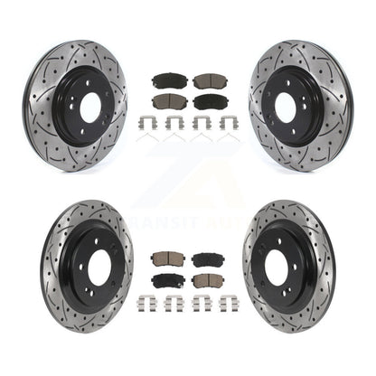 Drilled Slot Brake Rotor Ceramic Pad Front Rear Kit For Kia Optima LX/EX/LX 1.6T