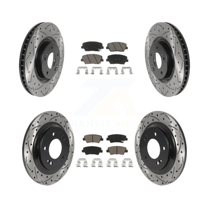 Drill Slot Disc Brake Rotor Ceramic Pad Front Rear Kit For Hyundai Azera Limited
