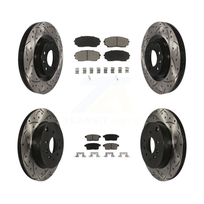 Drill Slot Disc Brake Rotors Ceramic Pad Front Rear Kit For 2007-2015 Mazda CX-9