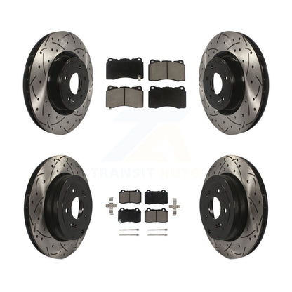 Drill Slot Disc Brake Rotor Ceramic Pad Front Rear Kit For Hyundai Genesis Coupe