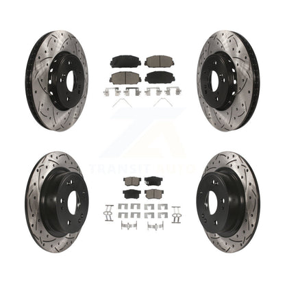Coated Drill Slot Disc Brake Rotor Ceramic Pad Front Rear Kit For 2016 Acura ILX