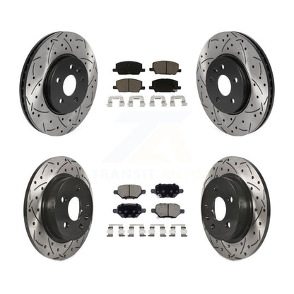 Drilled Slot Brake Rotor & Ceramic Pad Front Rear Kit For Buick Encore Chevrolet