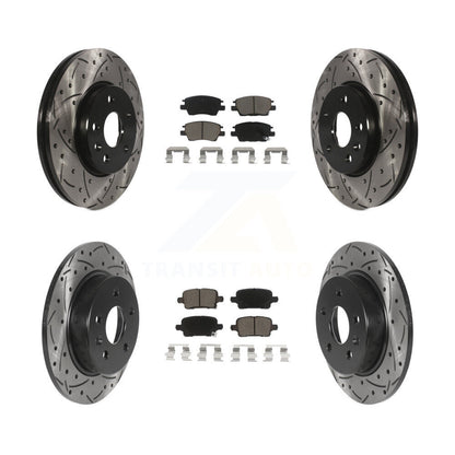 Drilled Slot Brake Rotors Ceramic Pad Front Rear Kit For Chevrolet Cruze Bolt EV