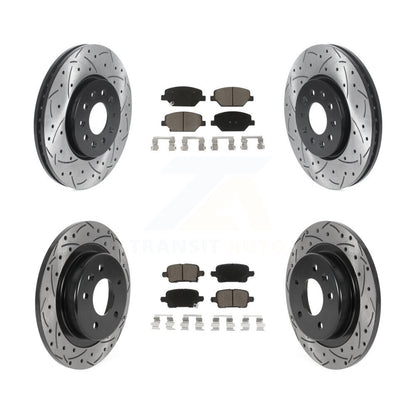 Drill Slot Disc Brake Rotor Ceramic Pad Front Rear Kit For Chevrolet Equinox GMC