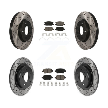 Drill Slot Disc Brake Rotor Ceramic Pad Front Rear Kit For Chevrolet Equinox GMC