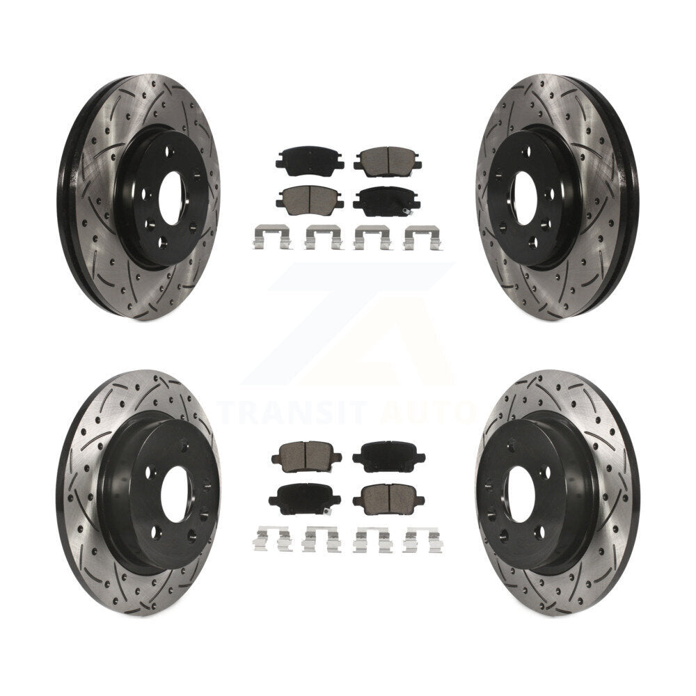 Coat Drill Slot Disc Brake Rotors Ceramic Pad Front Rear Kit For Chevrolet Cruze