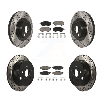 Drilled Slot Disc Brake Rotors Ceramic Pad Front Rear Kit For Subaru Forester XV