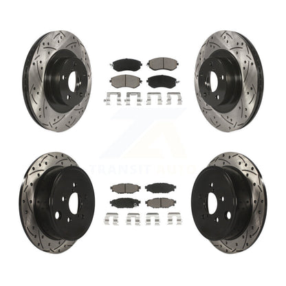 Drilled Slot Brake Rotors Ceramic Pad Front Rear Kit For Subaru Impreza Forester