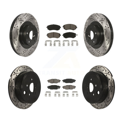 Drill Slot Brake Rotor Ceramic Pad Front Rear Kit For Subaru Outback Impreza WRX