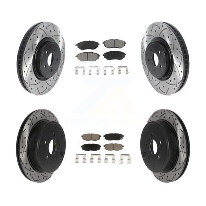 Drill Slot Disc Brake Rotor Ceramic Pad Front Rear Kit For Subaru Outback Legacy