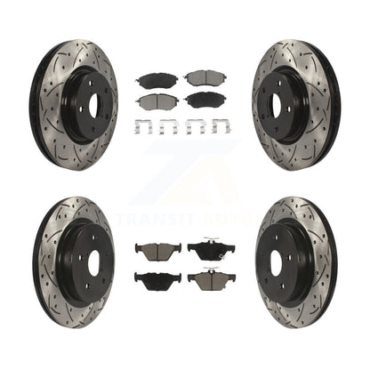 Drill Slot Brake Rotors Ceramic Pad Front Rear Kit For Subaru Outback WRX Legacy