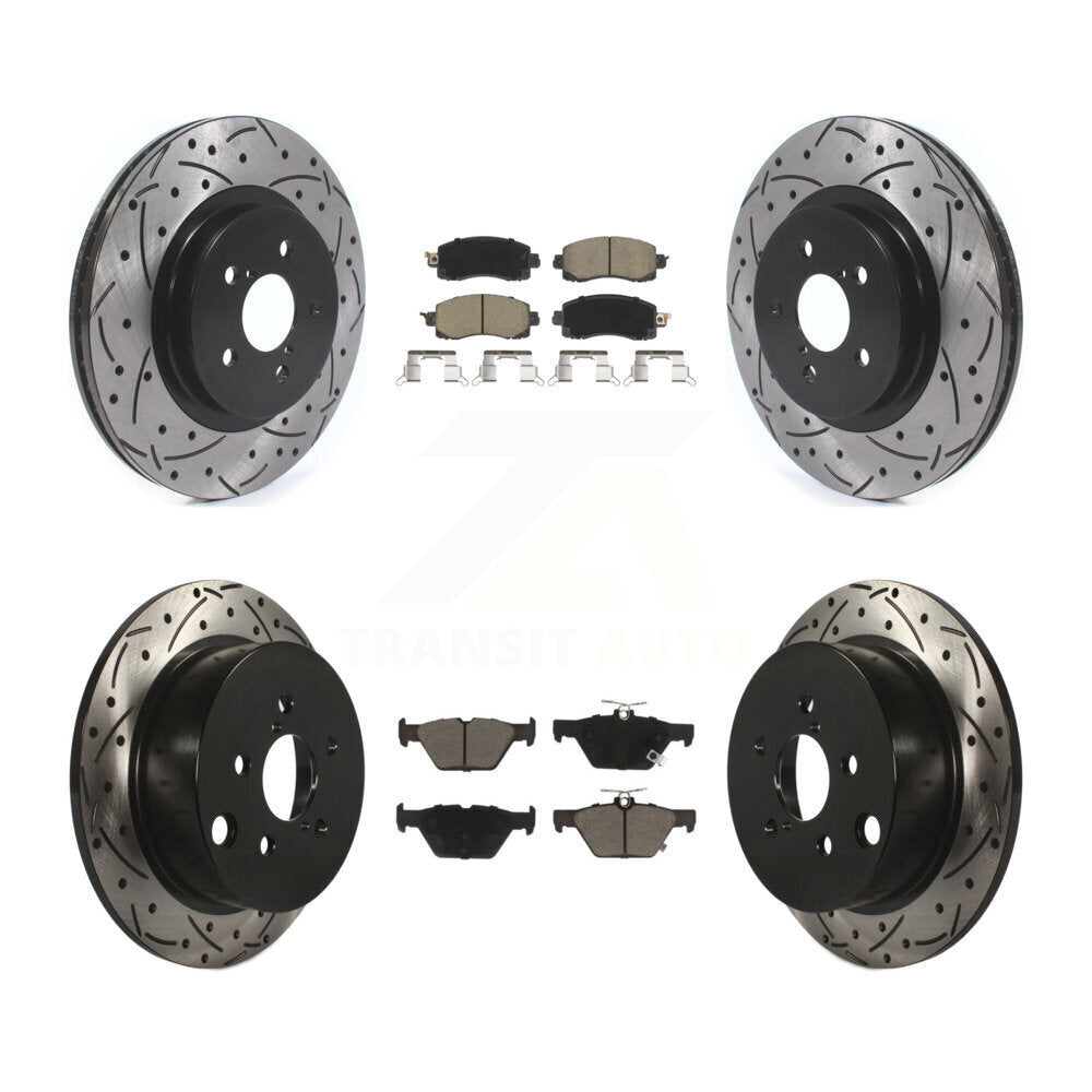 Coat Drill Slot Disc Brake Rotor Ceramic Pad Front Rear Kit For Subaru Crosstrek
