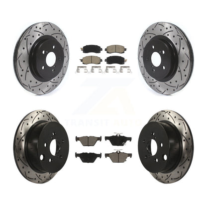 Coat Drill Slot Disc Brake Rotor Ceramic Pad Front Rear Kit For Subaru Crosstrek
