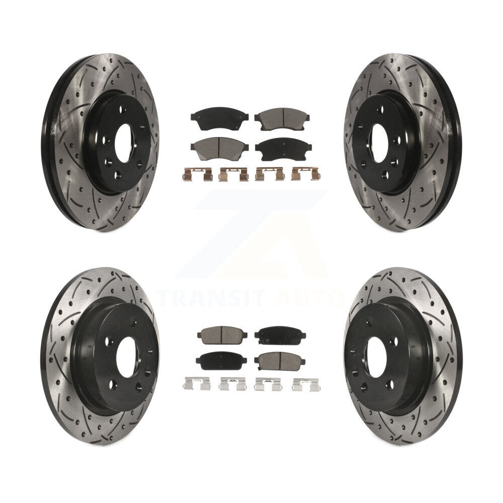 Drill Slot Disc Brake Rotor Ceramic Pad Front Rear Kit For Chevrolet Cruze Sonic