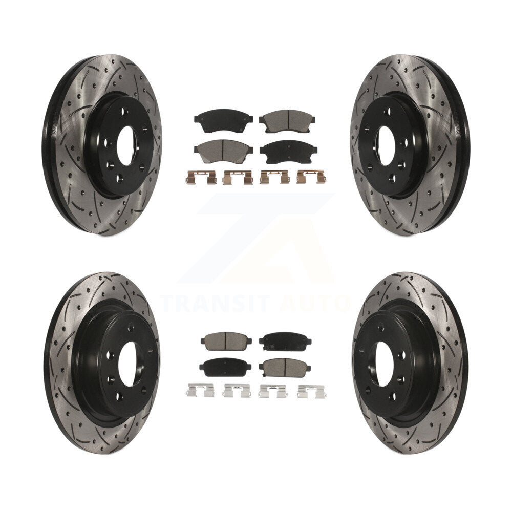 Coat Drill Slot Disc Brake Rotors Ceramic Pad Front Rear Kit For Chevrolet Cruze