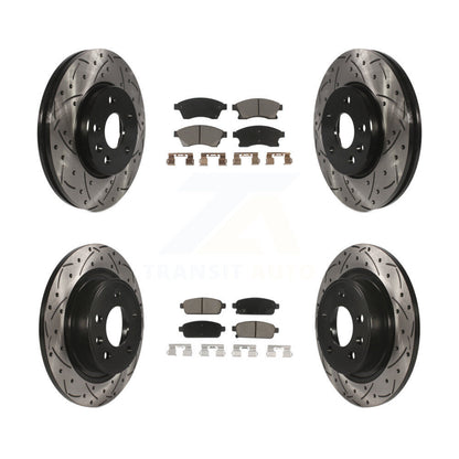 Coat Drill Slot Disc Brake Rotors Ceramic Pad Front Rear Kit For Chevrolet Cruze