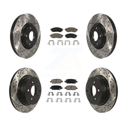 Drill Slot Brake Rotor Ceramic Pad Front Rear Kit For INFINITI G37 EX35 G35 QX50