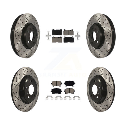 Drilled Slot Brake Rotor Ceramic Pad Front Rear Kit For 2016 Audi Q5 FLEX engine
